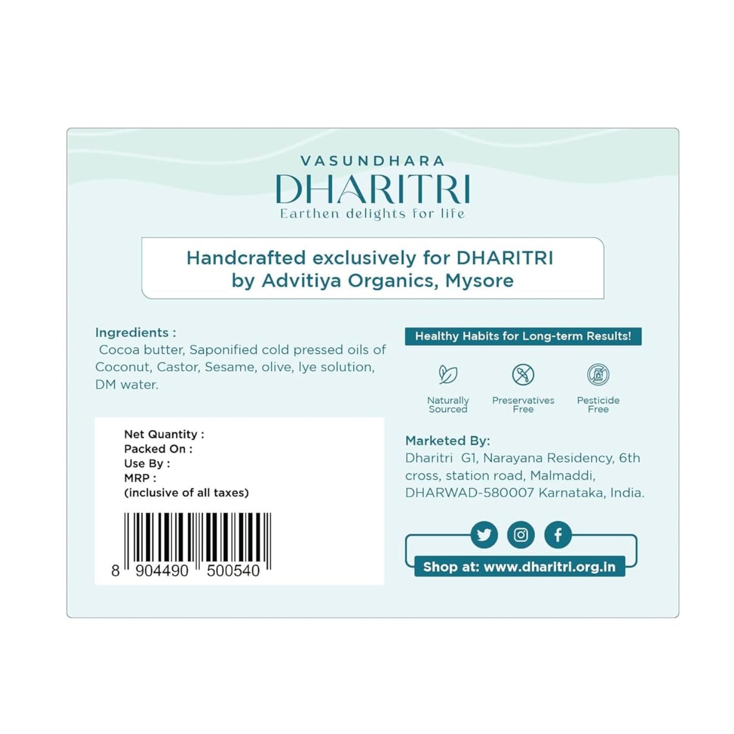 Dharitri Mysuru Mallige Natural Bathing Soap