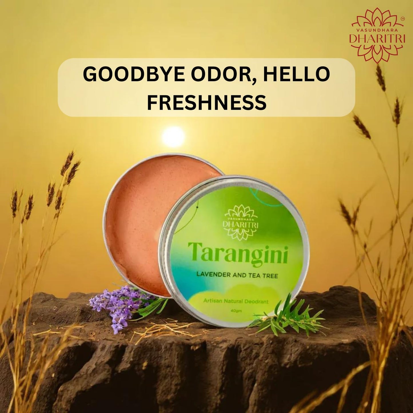 Tarangini Artisanal Deodorant Cream, Lavender & Tea Tree