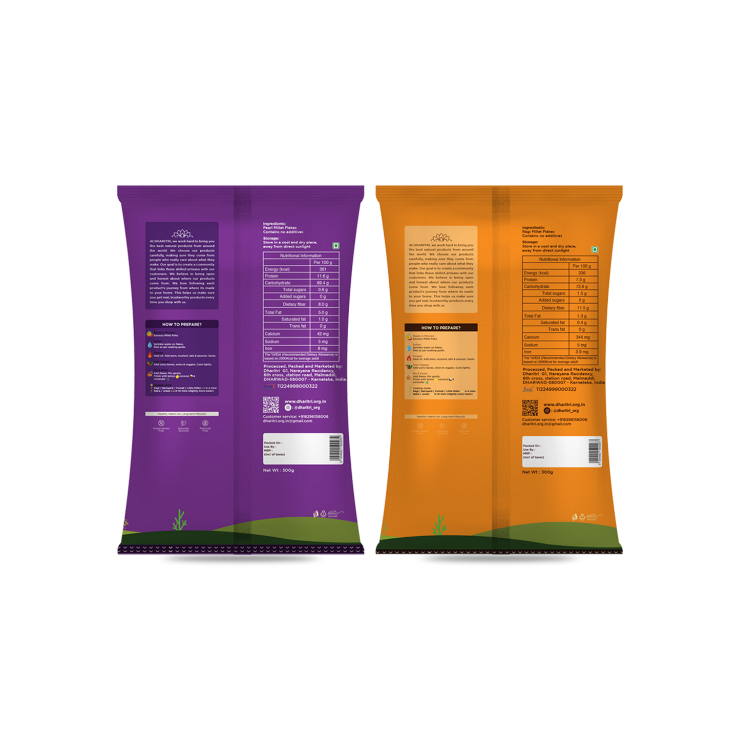 Millet Power Duo – Pearl Millet & Ragi Flakes Combo Pack (600g)