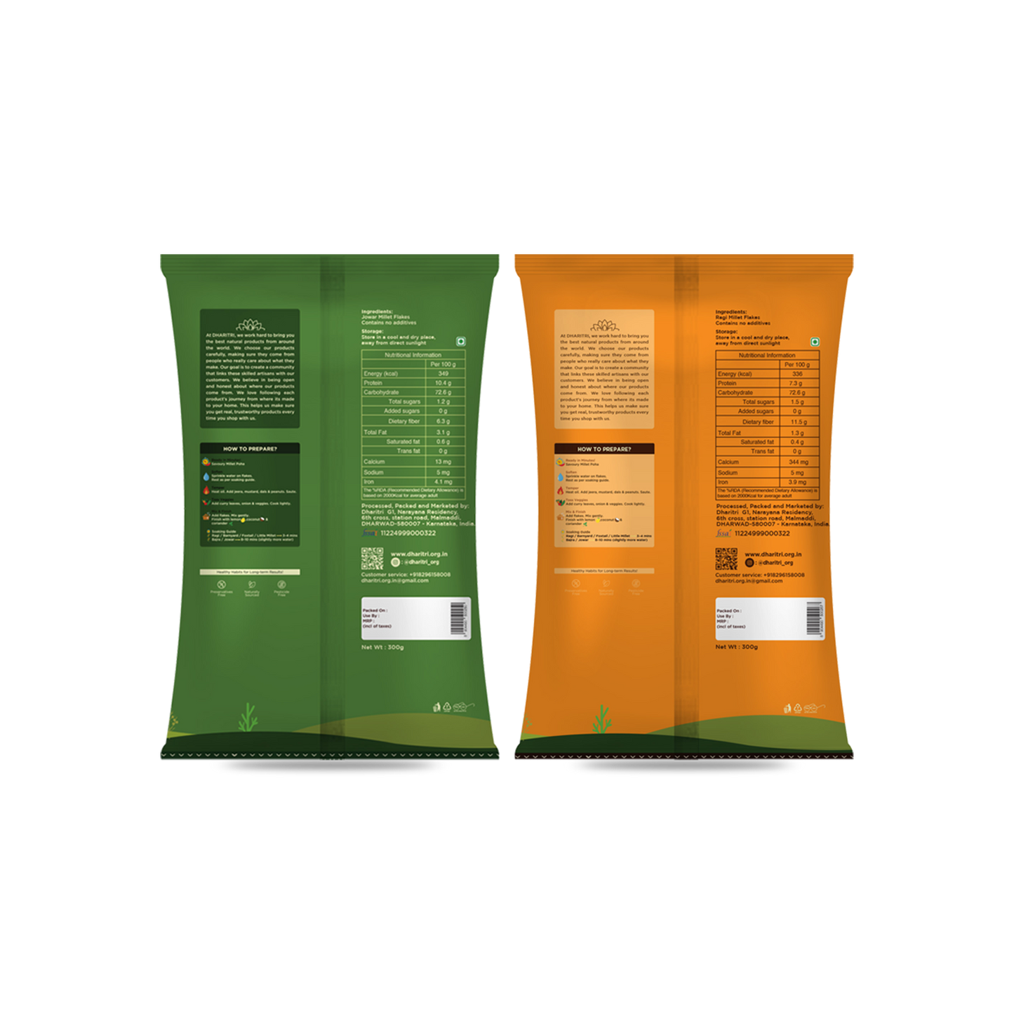 Millet Flakes Duo – Jowar & Ragi Flakes Combo Pack (600g)