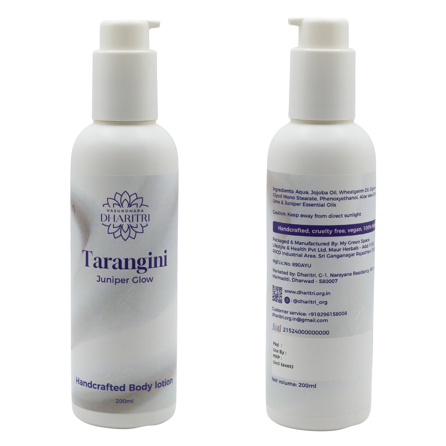 Dharitri Tarangini Juniper Glow Handcrafted Body Lotion 200ml