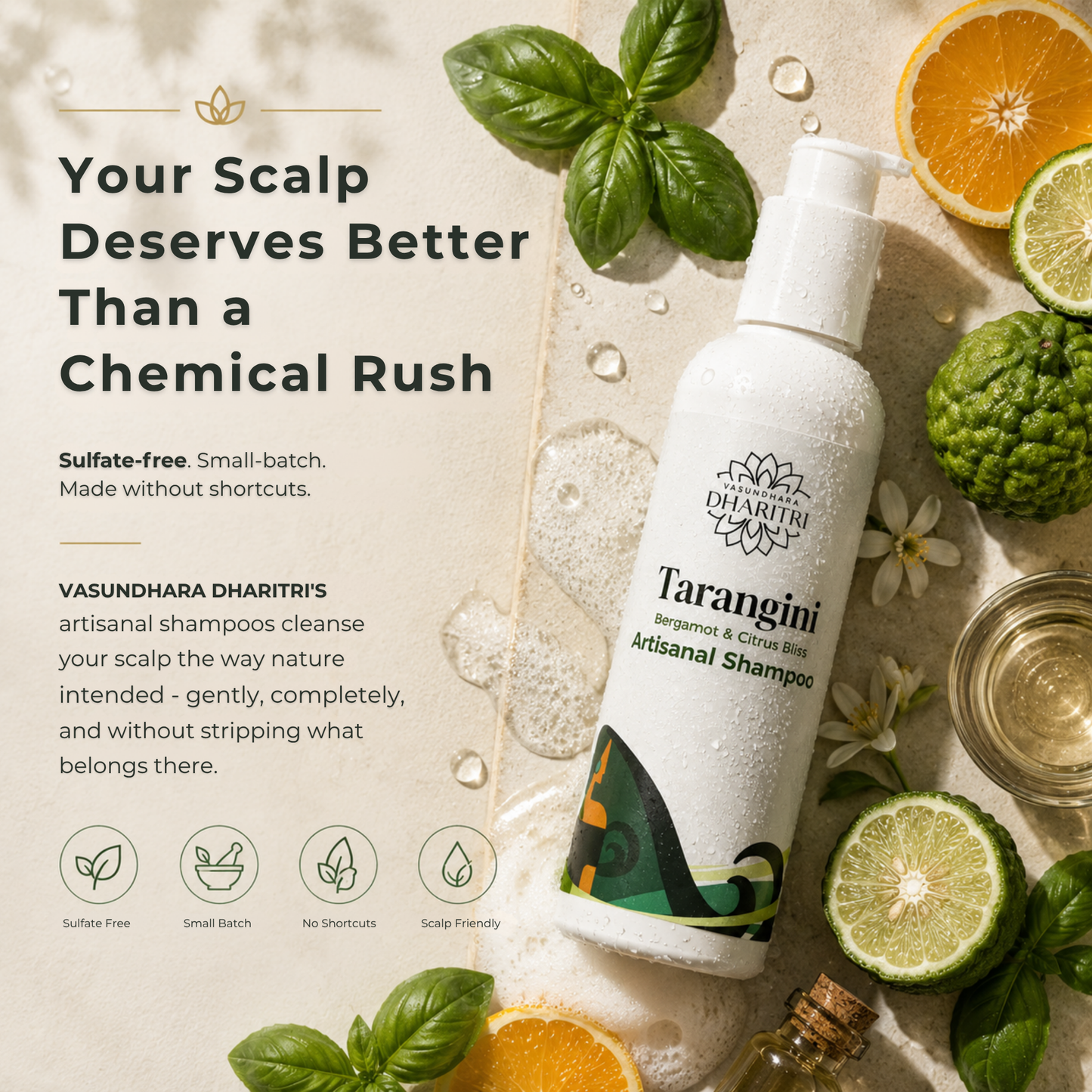 Tarangini Bergamot & Citrus Bliss Artisanal Hair Shampoo 200ml