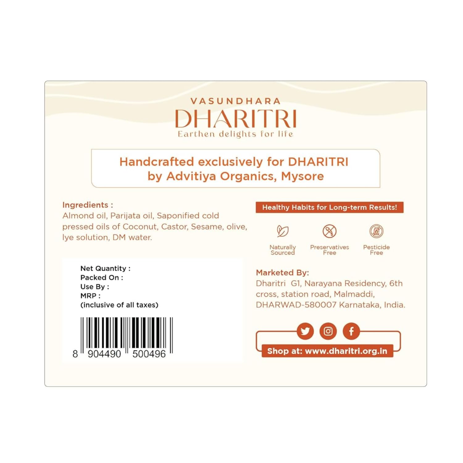 Dharitri Parijata Natural Bathing Soap