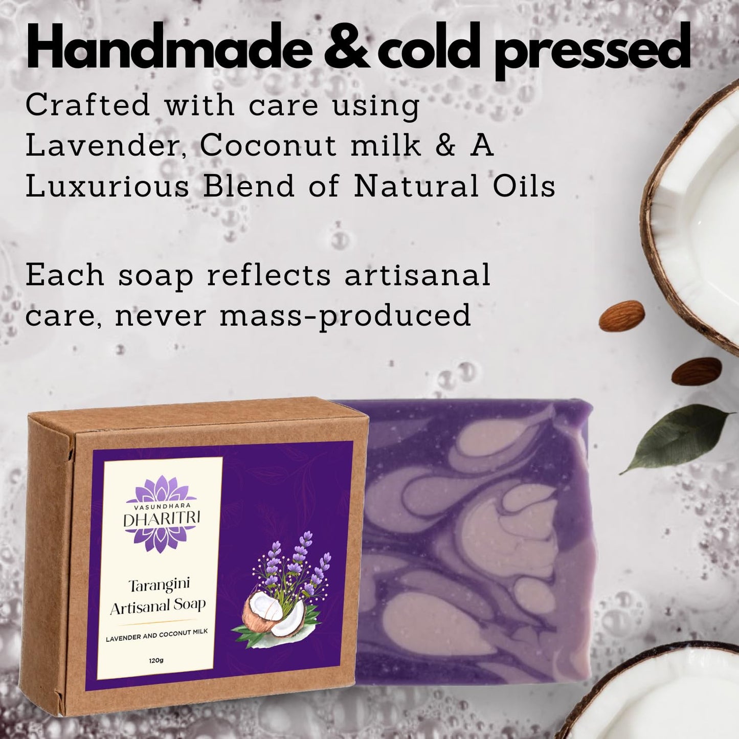 Dharitri Tarangini Series - Artisanal Soap, Lavender Oil & Coconut Milk