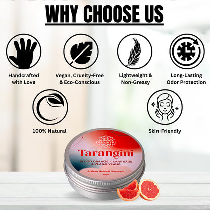 Tarangini Deodorant Cream - Blood Orange, Clary Sage and Ylang Ylang