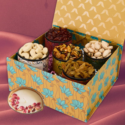 Diwali Gift Hamper with Eco-Friendly Coconut Shell Soy Wax Candle