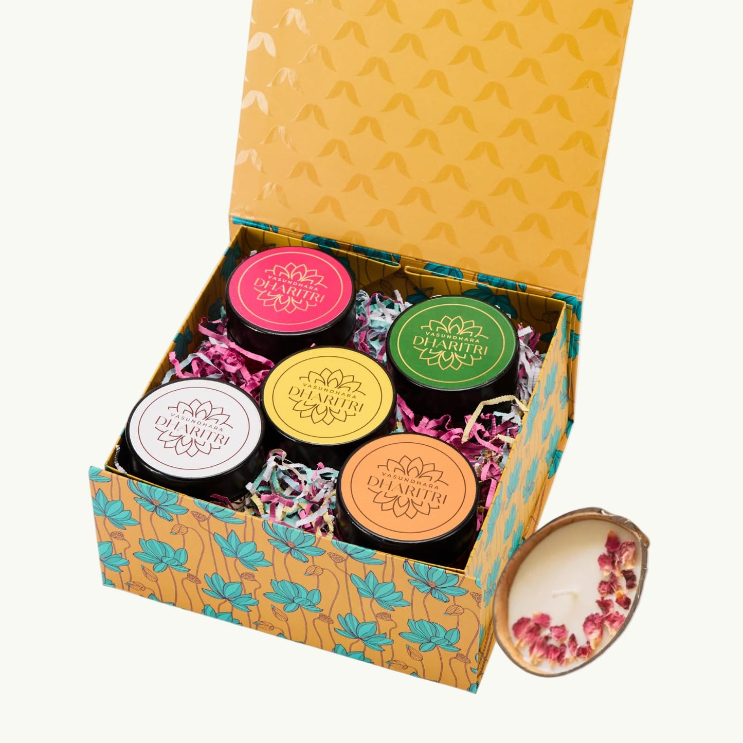 Diwali Gift Hamper with Eco-Friendly Coconut Shell Soy Wax Candle