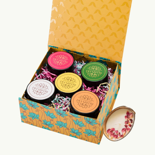 Diwali Gift Hamper with Eco-Friendly Coconut Shell Soy Wax Candle