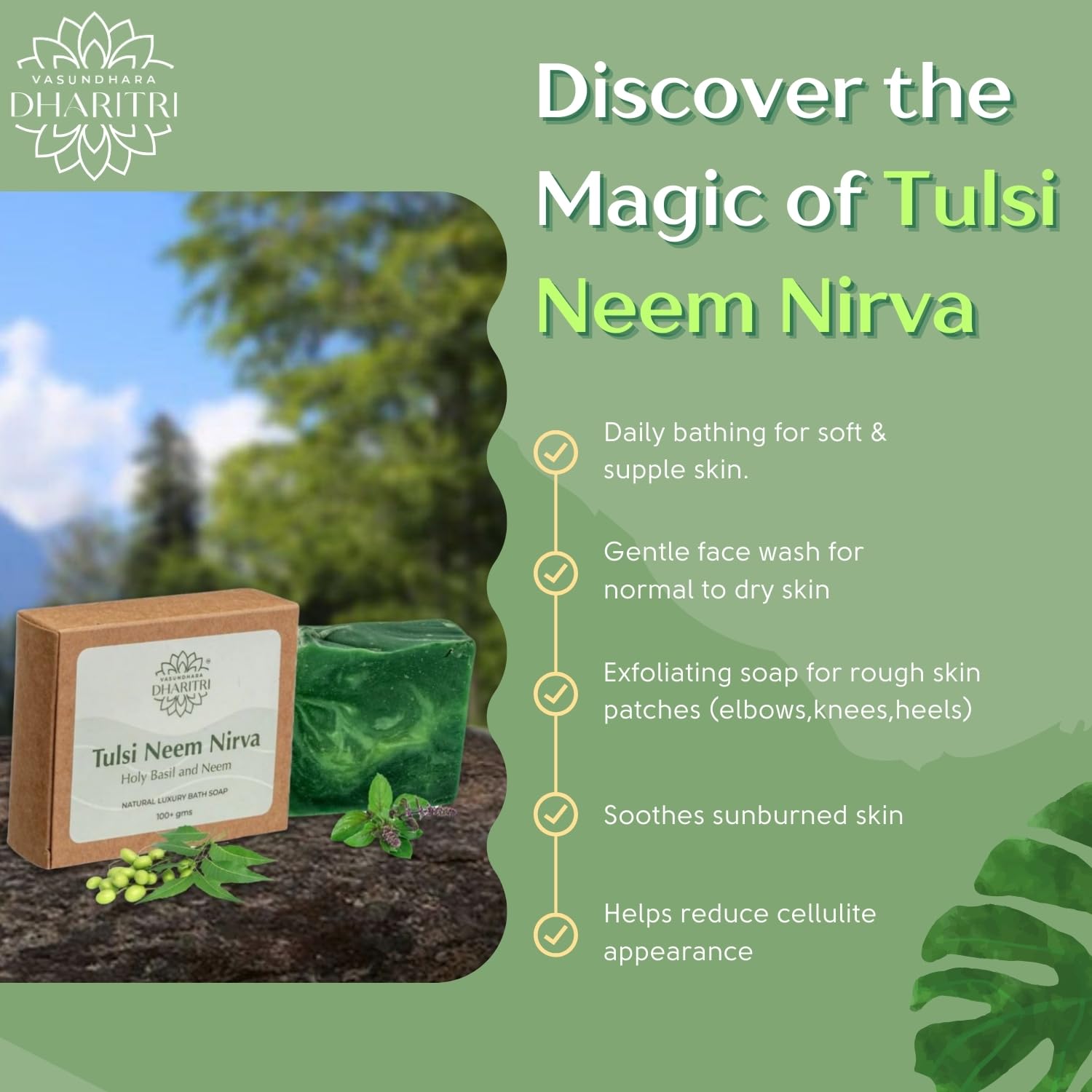 Dharitri Tulsi Neem Nirva Natural Bath Soap