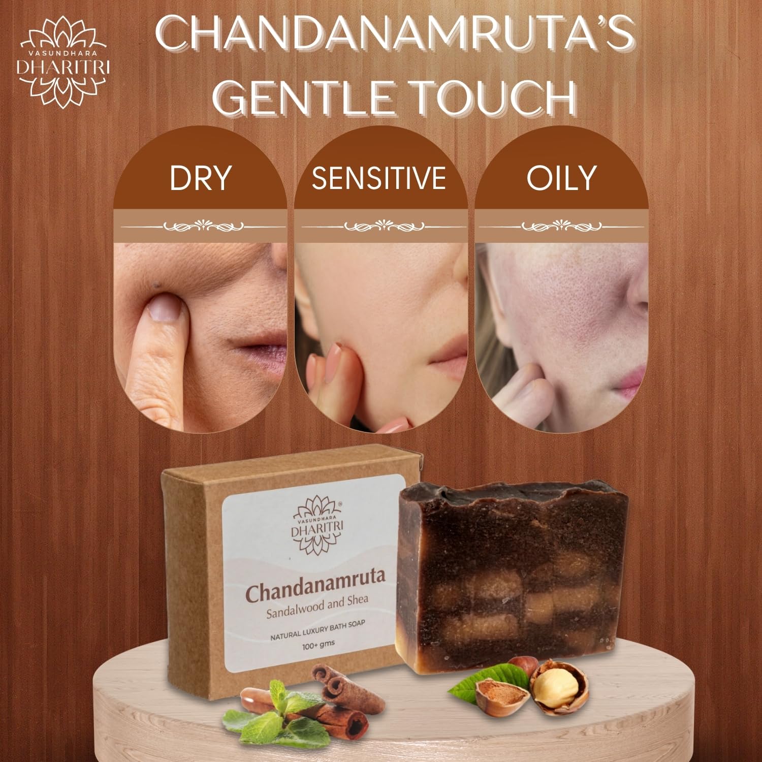 Dharitri Chandanamruta Sandalwood and Shea Butter Bathing Soap