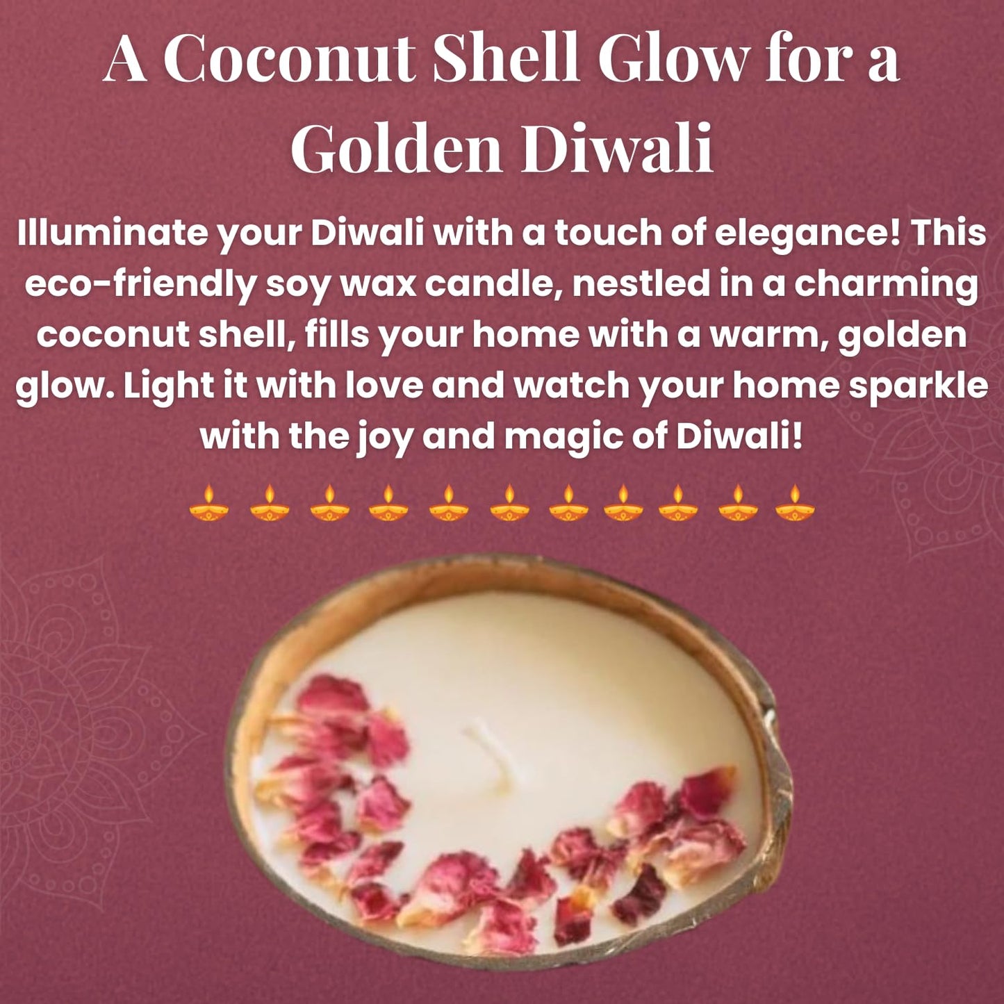 Diwali Gift Hamper with Eco-Friendly Coconut Shell Soy Wax Candle
