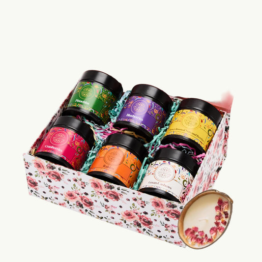 Diwali Gift Hamper with Eco-Friendly Coconut Shell Soy Wax Candle