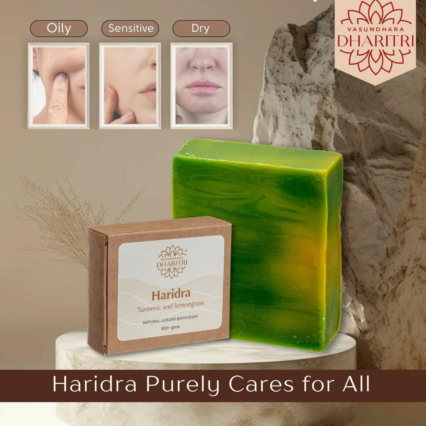 Dharitri Haridra Handmade Turmeric & Lemongrass Bath Soap