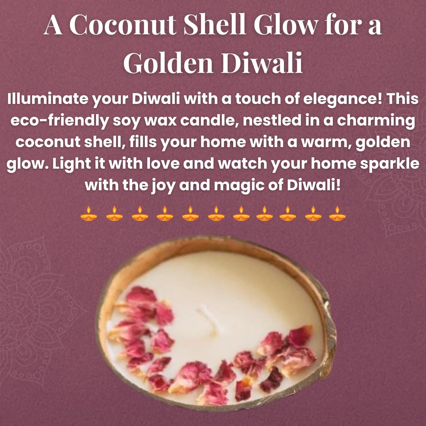 Diwali Gift Hamper with Eco-Friendly Coconut Shell Soy Wax Candle