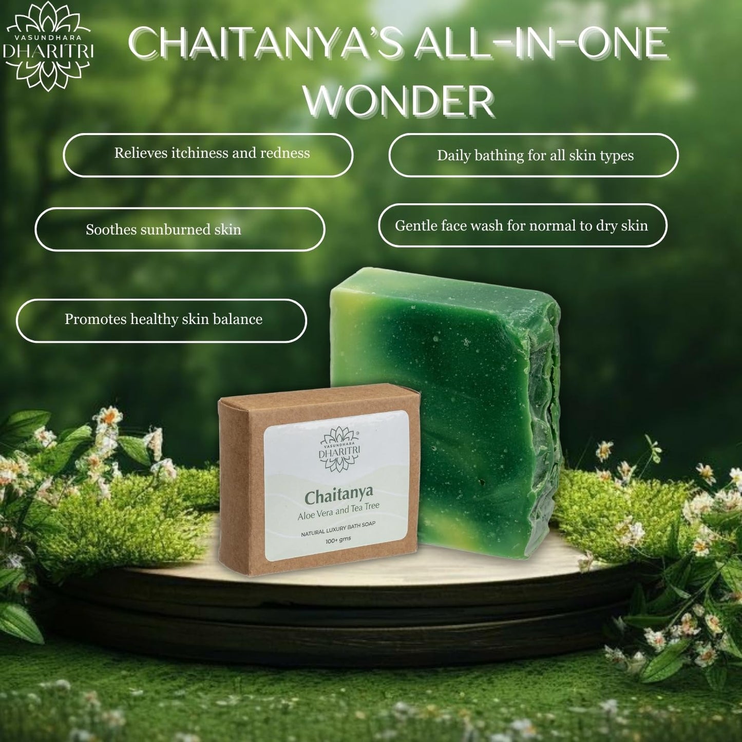 Dharitri Chaitanya Aloe Vera and Tee Tree Luxury Bath Soap