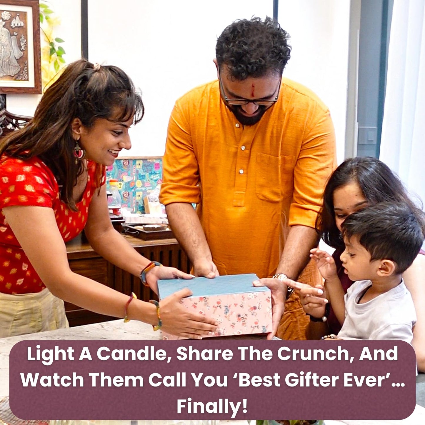Diwali Gift Hamper with Eco-Friendly Coconut Shell Soy Wax Candle