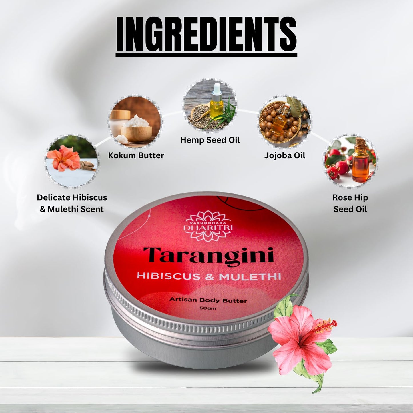 Tarangini Artisanal Body Butter – Hibiscus & Mulethi