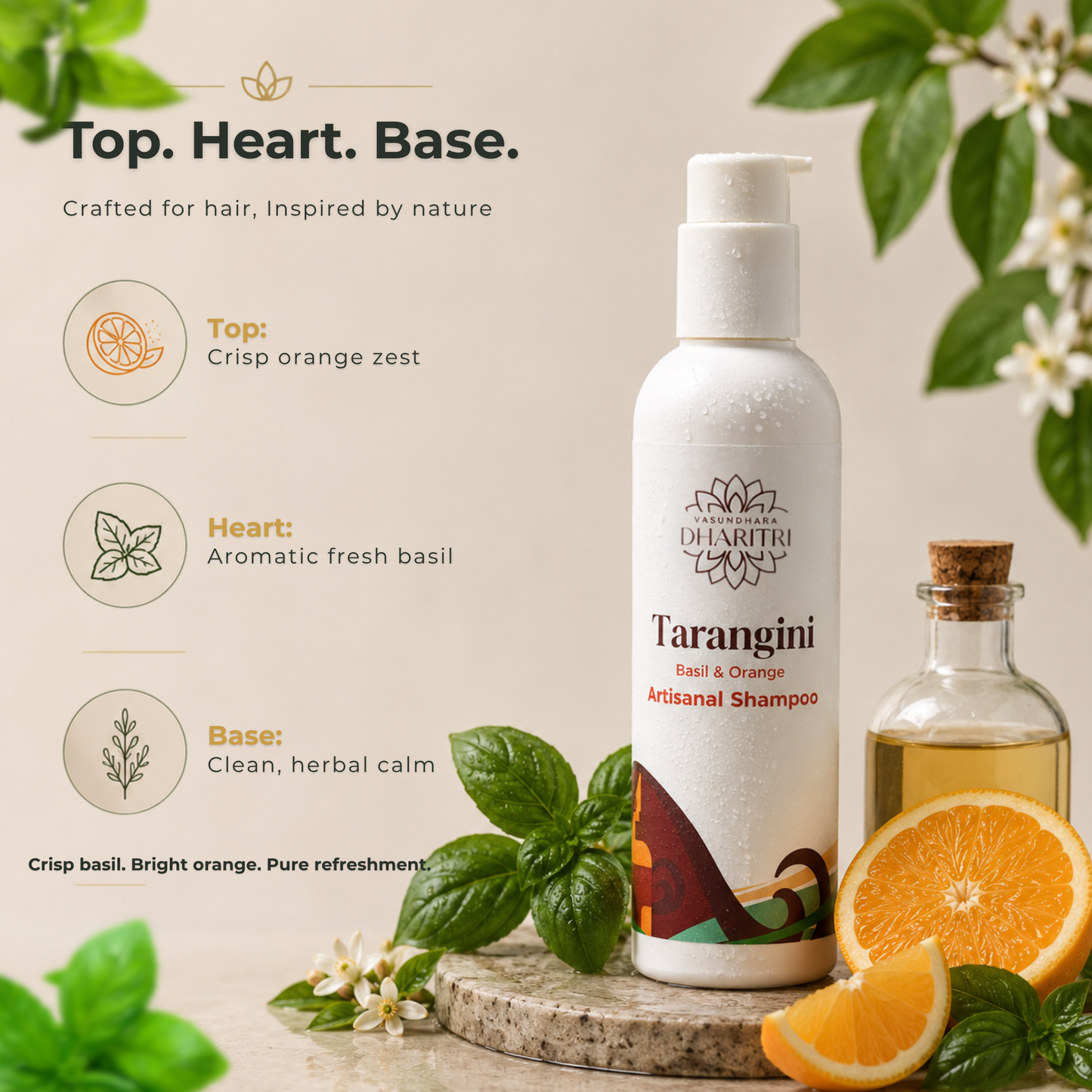 Tarangini Basil & Orange Artisanal Hair Shampoo 200ml