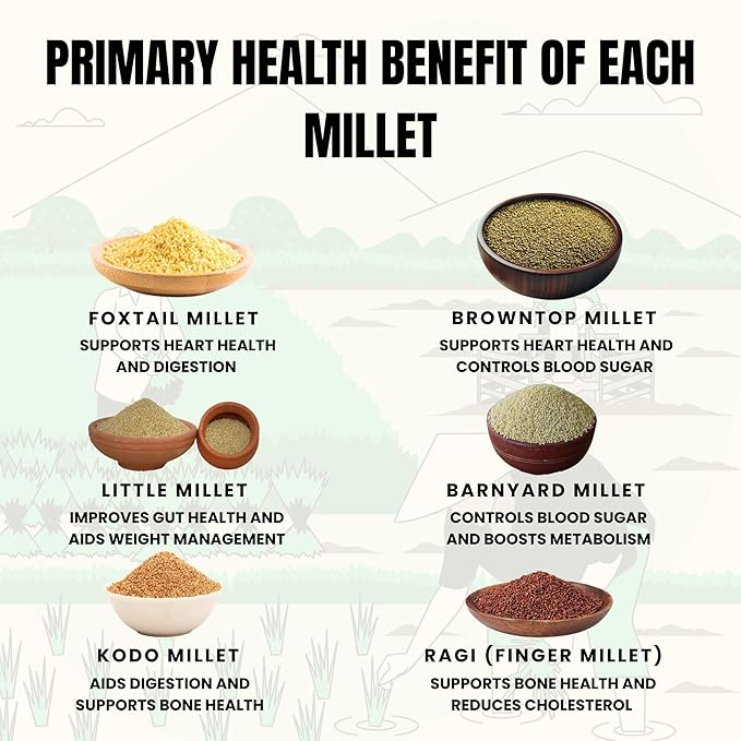Healthy Millet Grains Combo Pack of 6 x 500g Each