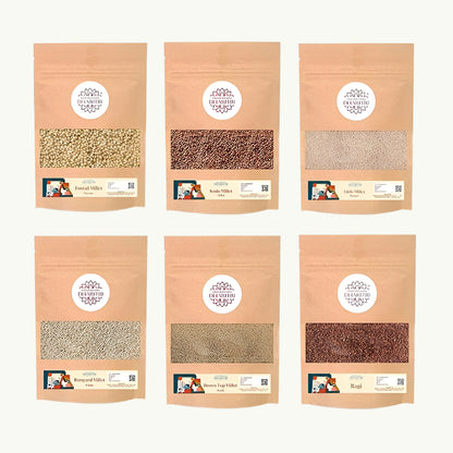 Dharitri Healthy Millet Grains Combo Pack of 6 x 500g Each