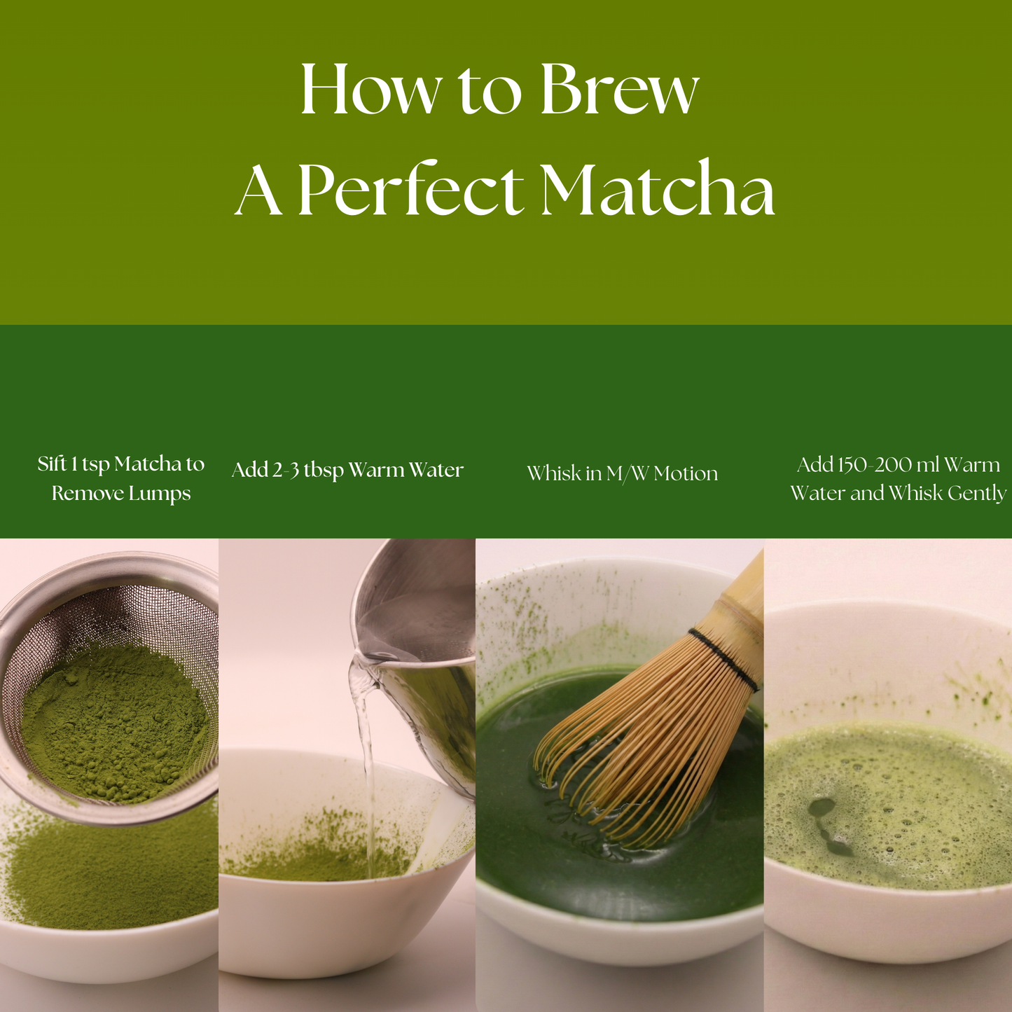 How to brew Dharitri Matcha Tea step-by-step preparation guide