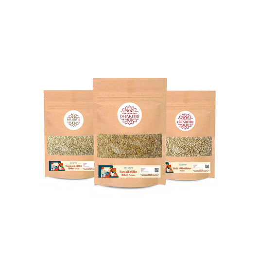Millet Balance Trio – Barnyard, Foxtail & Little Millet Flakes Combo Pack - 900g