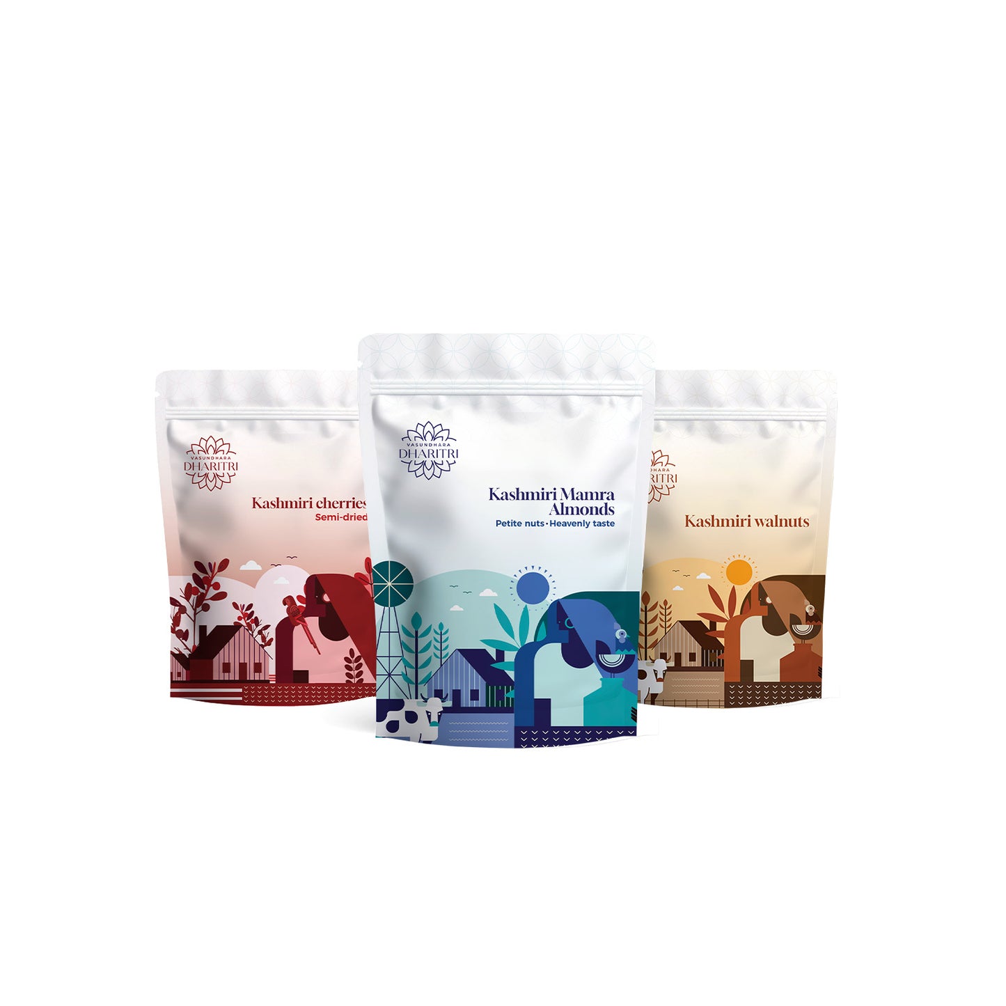 Nuts & Berries Trio – Cherries, Almonds & Walnuts Combo Pack - 750g