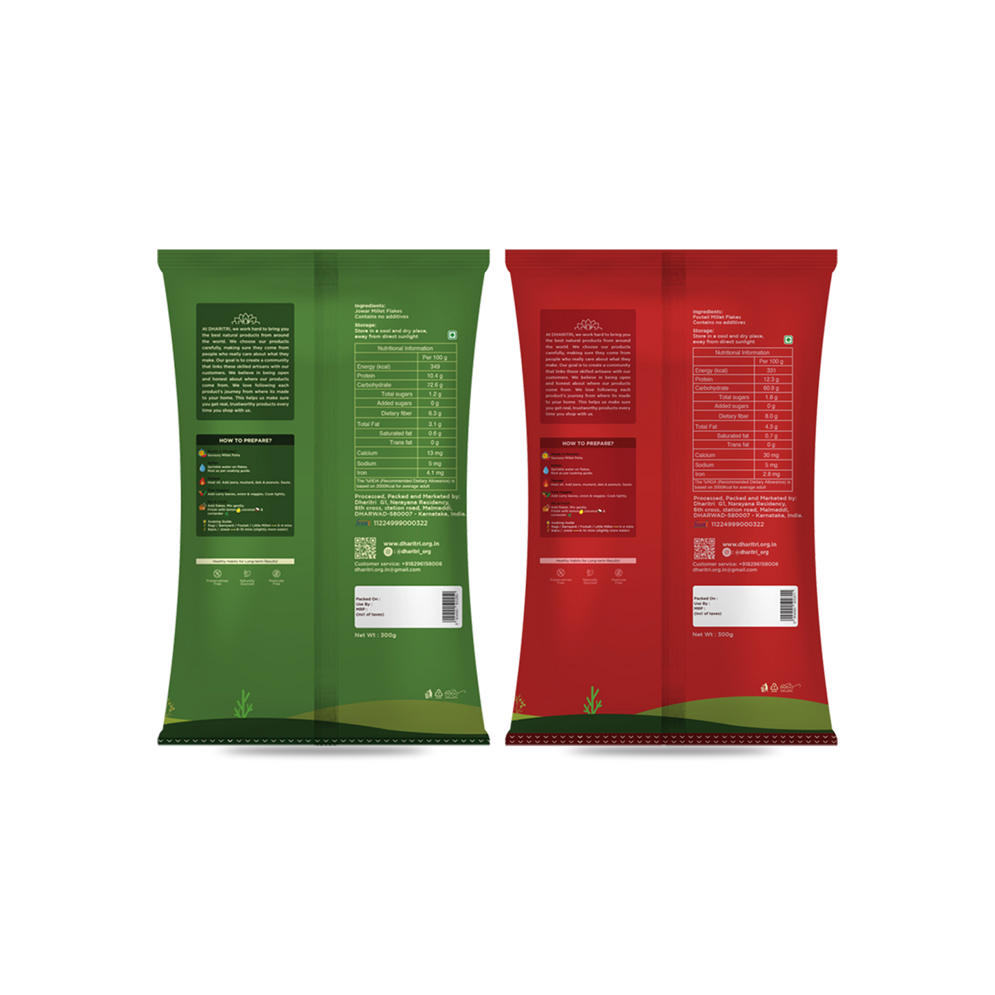Healthy Millet Duo – Jowar & Foxtail Flakes Combo Pack (600g)