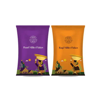 Millet Power Duo – Pearl Millet & Ragi Flakes Combo Pack (600g)