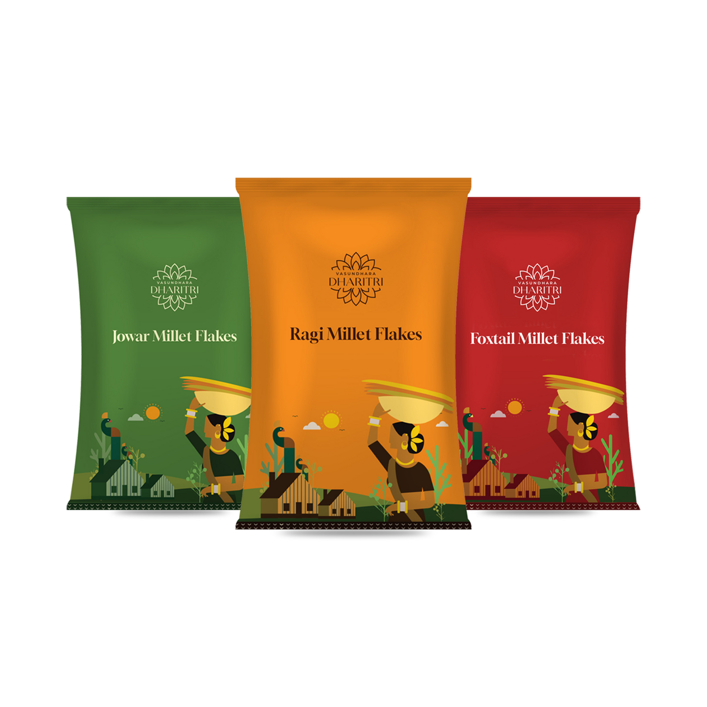 Millet Wellness Trio – Ragi, Jowar & Foxtail Millet Flakes Combo Pack (900g)