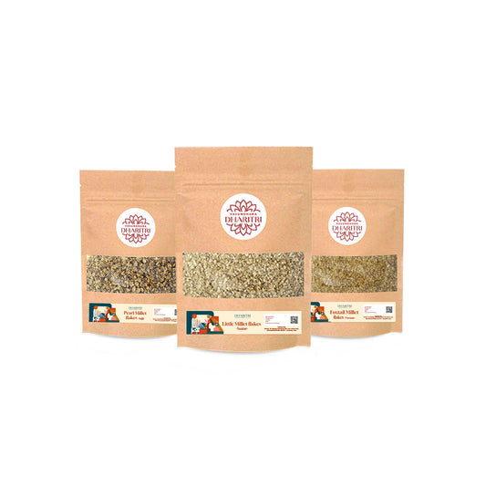 Millet Nourish Trio – Pearl, Little & Foxtail Millet Flakes Combo Pack - 900g