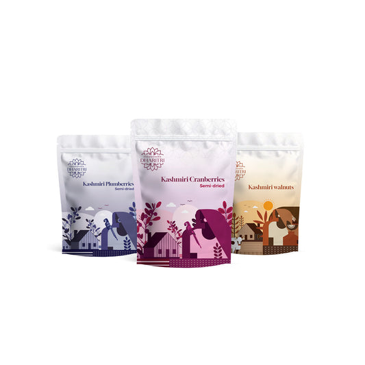 Nuts & Berries Fusion Trio – Kashmiri Plumberries, Cranberries & Walnuts Combo Pack - 750g