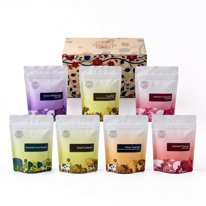 Dharitri Rakhi Goodness Box – 7-Piece Gourmet Gift Box